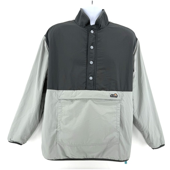 Chubbies Men's M Reversible 1/2 Snap Fleece Pullover Gray Bear Fair Isle Winter - Picture 2 of 11